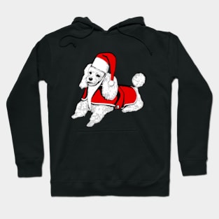 christmas santa claus poodle dog Hoodie